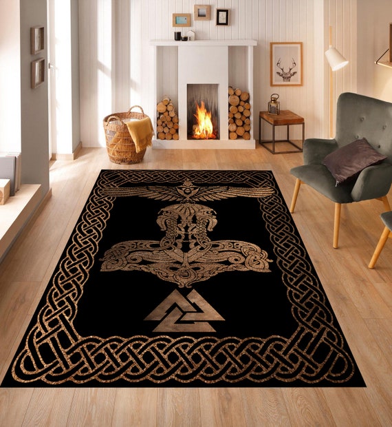 Wikinger Mythologie Teppich: Moderne Kunst, Nordisches Dekor