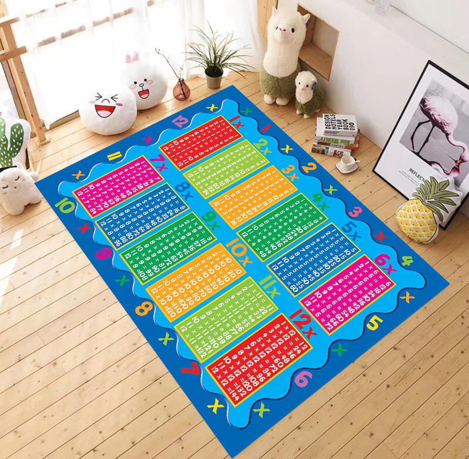 Multiplication Table Rug: Colorful Kids Room Decor, Math Learning - Etsy