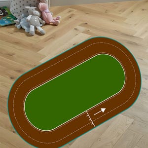 3D Racetrack Rug: Kids Car Play Mat, Custom Size