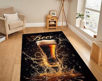 Wine Rug, Whiskey Design Rug, Beer Drink Themed, Alcohol Decor Rug, Kitchen Decor Rug, Fashion Rug, Cool Rug ,Living Room, Personalized Gift