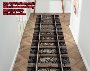 Alfombra de vías de tren: decoración rústica para habitación infantil, regalo personalizado