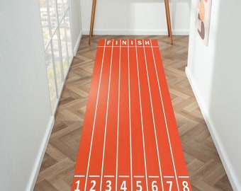 Runner Rug, Running Track Rug, Finish Line, Boys Room, Kids Room, Game Mat, Game Room Rug, Gift For Him Her, Birthday Gift,Housewarming Gift