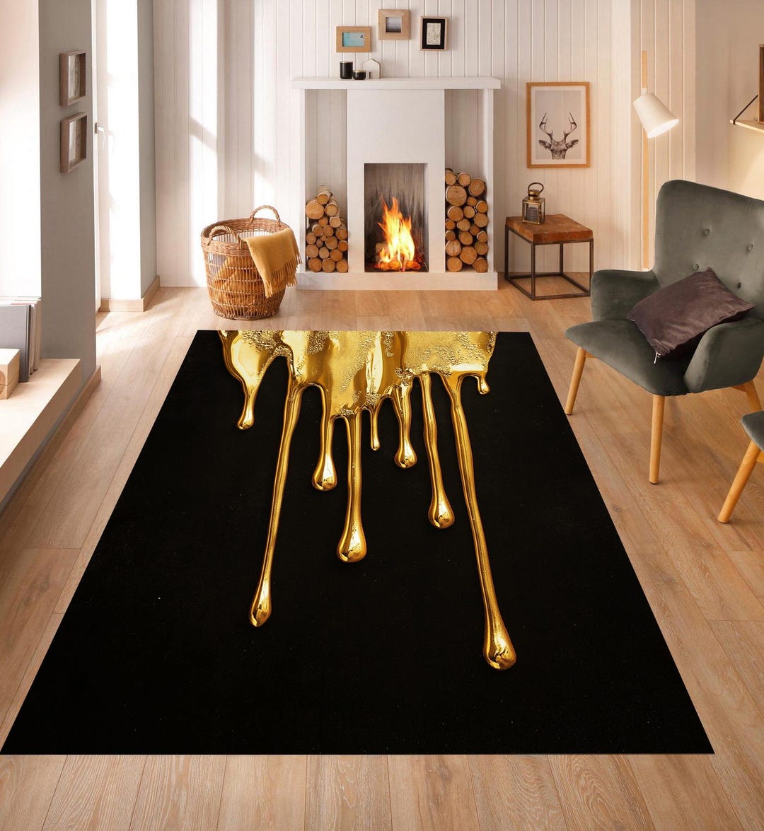 Golden Rug, Gold Color Decor, Luxury Rug, Saloon Rug, Shining Rug ...