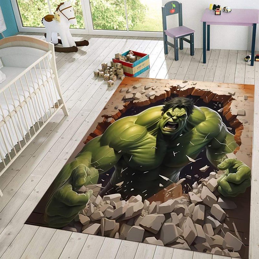 3D Hulk Rug, Hulk Rug, Superhero Rug, Green Giant Rug, Kids Room Decor ...