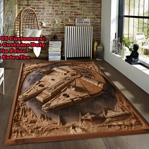 Tapis Faucon Millenium : décoration de salle de cinéma 3D Star Wars