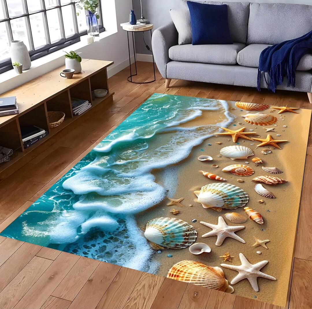 Ocean Look Rug 3D Seascape Area Rug, Beach Decor, Coastal Living Room - Etsy