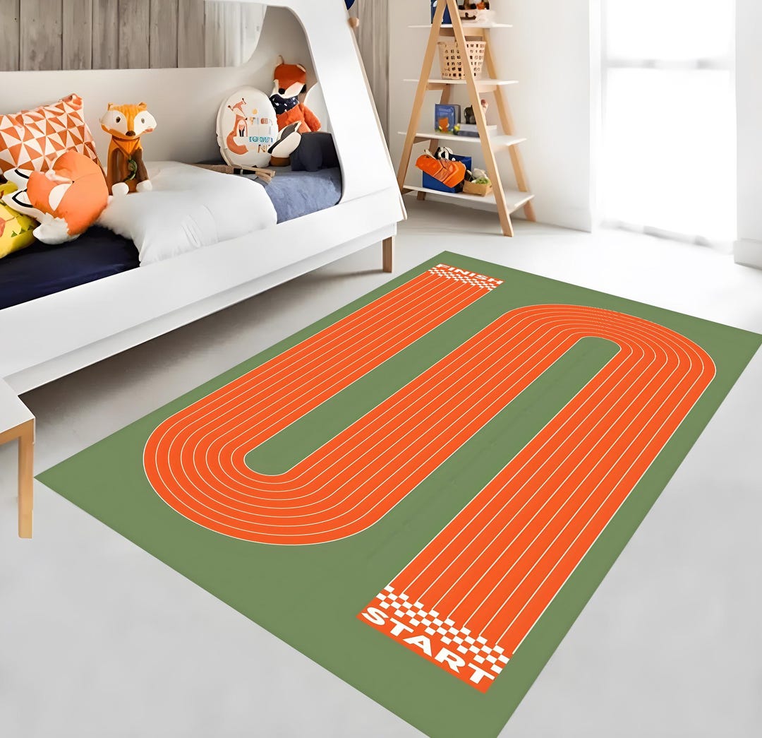 Kid Racetrack Rug Racetrack Kids Rug, Gamer Room Mat, Personalized Gift - Etsy