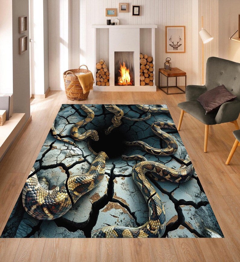 3D Snake Hole Rug: Modern Living Room Decor - Etsy