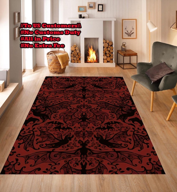 Gothic Bat Rug: Modern Gothic Home Decor
