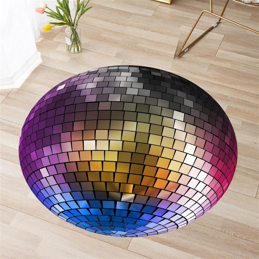 Shiny Disco Ball Round Rug: Dance & Music Room Decor - Etsy