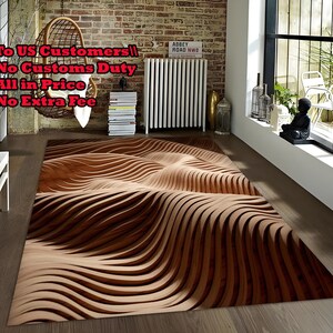 Vloerkleed 3D-golfillusie: modern interieur