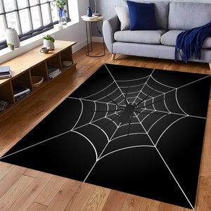 Tappeto di colore nero, tappeto ragno, tappeto ragnatela, decorazione Spiderman, tappeto per la cameretta dei bambini, regalo pagella, regalo di compleanno, tappeto per la cameretta dei ragazzi, decorazione per la cameretta dei ragazzi