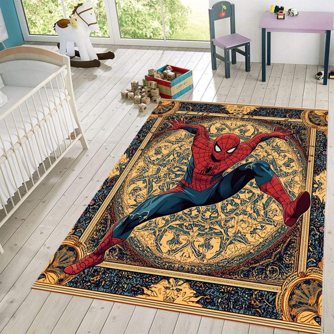 Spiderman Rug, Cool Spiderman, 3D Spiderman Rug, Superhero Rug, Boys ...