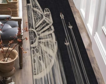Runner Rug, Star Wars Runner, Star Wars Themed Rug, Star Wars Decor, Star Wars Area Rug, Star Wars Symbols Rug, Boys Room Decor, Space Rug