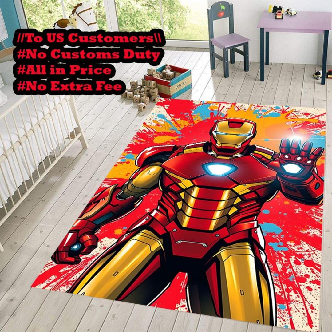Icoon Man Rug Iron Man Rug: Kids Room Decor, Superhero Movie Gift - Etsy