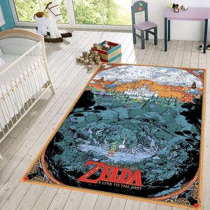 Zelda Legend Rug, Gaming Area Rug, Zelda Game Rug, Gamer Gifts, Game Room Decor, Boys Room Rug, Home Decor Rug, Modern Rug, Non-Slip Rug
