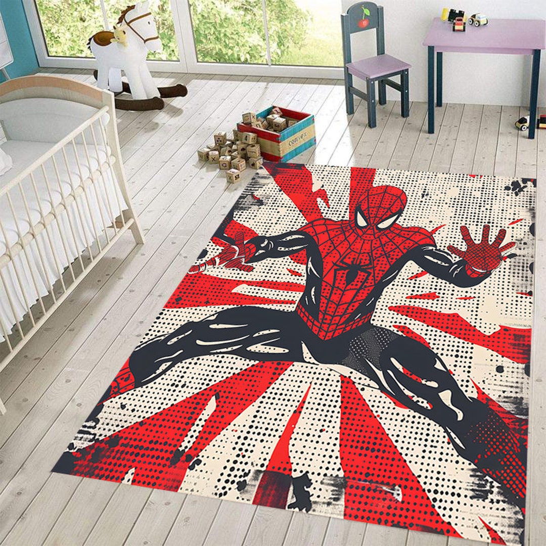 Spiderman Rug: Kids Room Decor, Personalized Superhero Gift - Etsy