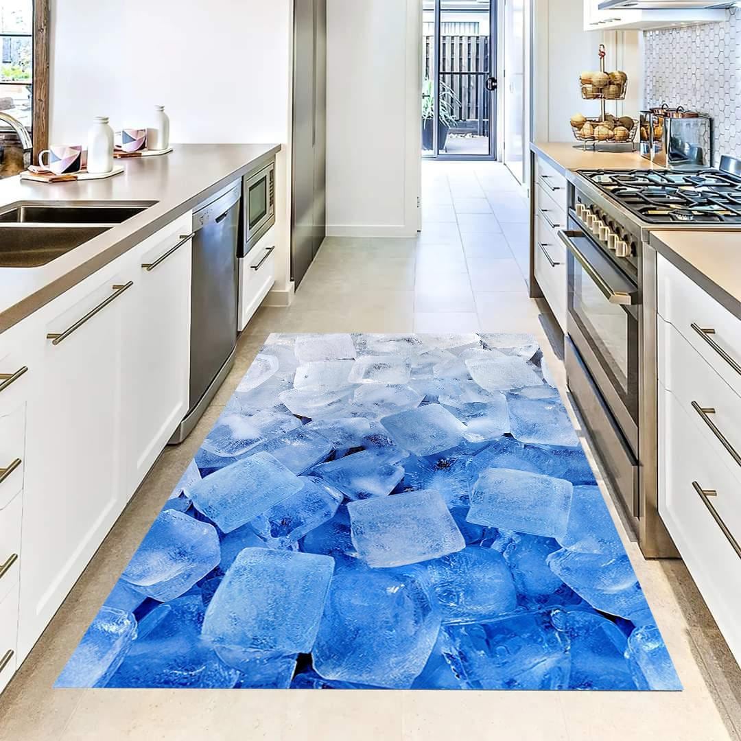 Ice Cubes Rug, Blue Ice Cubes, Cold Ice Cubes, Kitchen Decor, Living ...