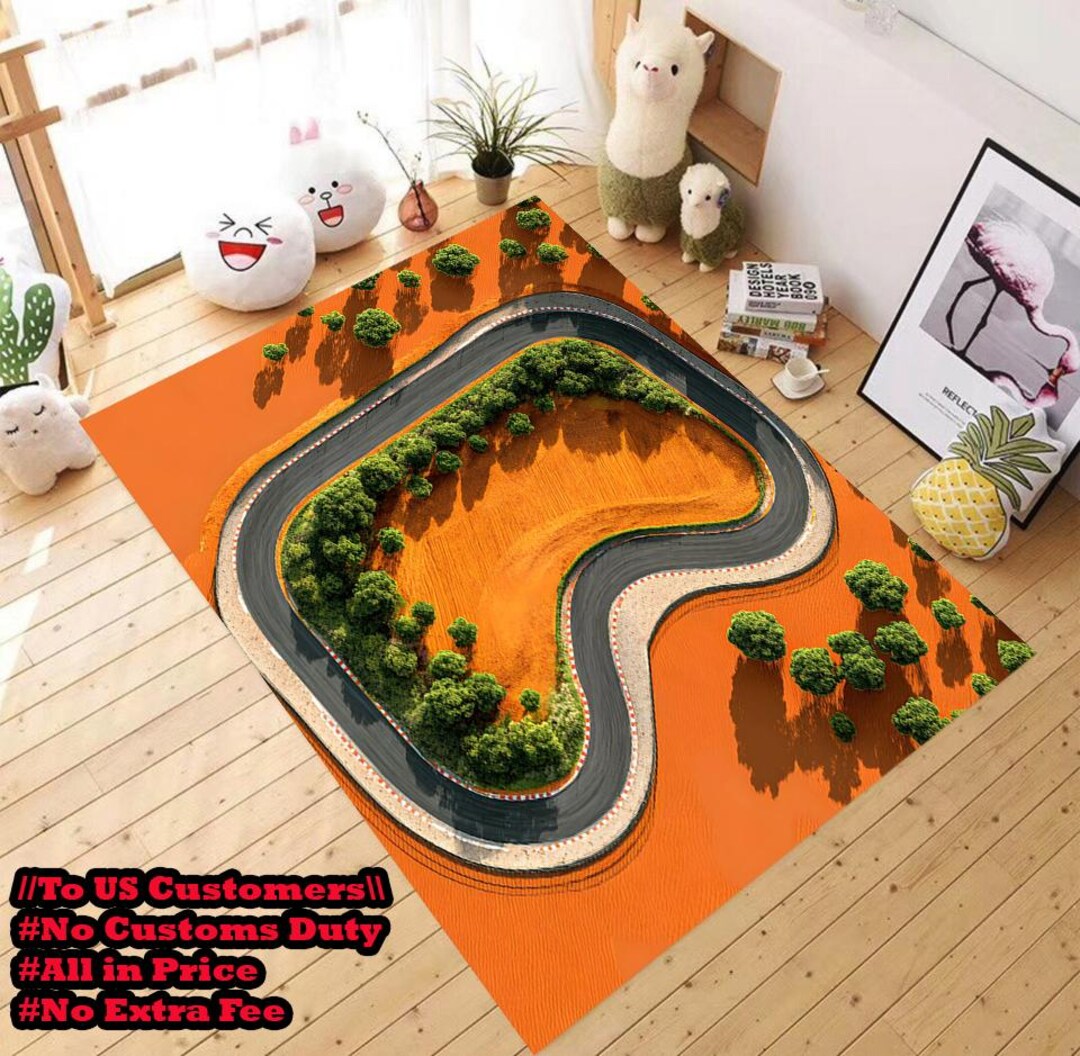 3D Racetrack Rug: Kids Car Play Mat, Boy Room Decor - Etsy