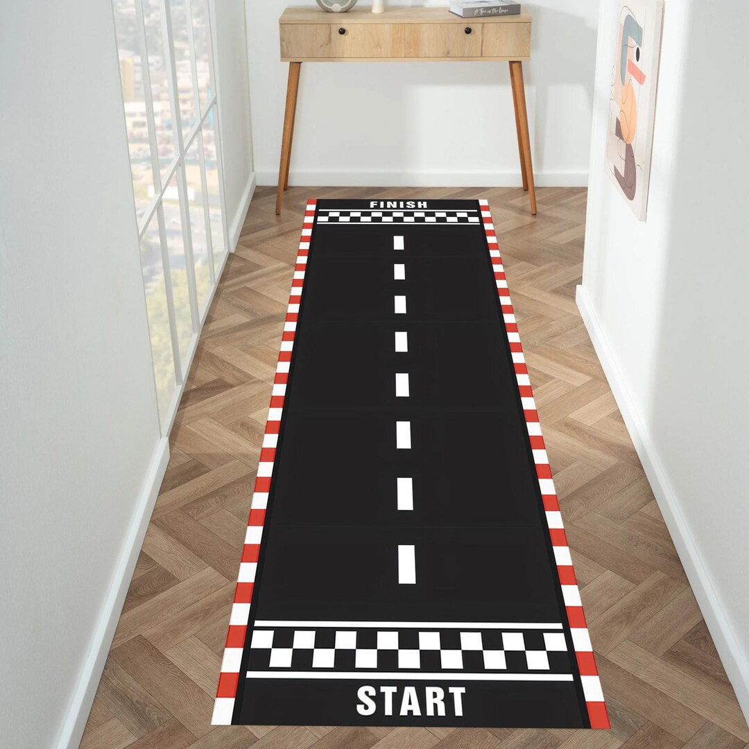 Runner Rug, Running Track Rug, Finish Line, Boys Room, Kids Room, Game ...