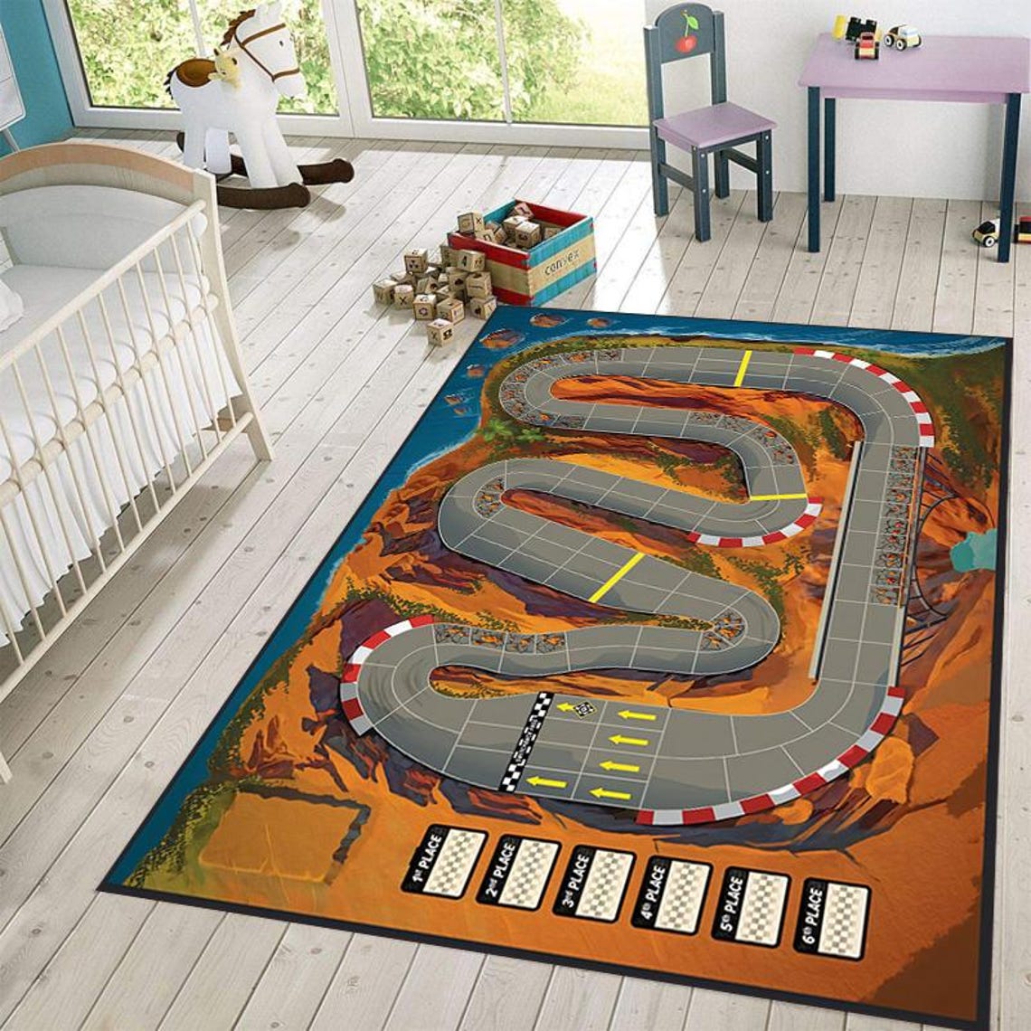 3D Racetrack Rug: Kids Car Play Mat, Boys Room Decor - Etsy