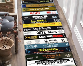 Hip Hop Cassette Tape Runner Rug: 90s Music Room Decor