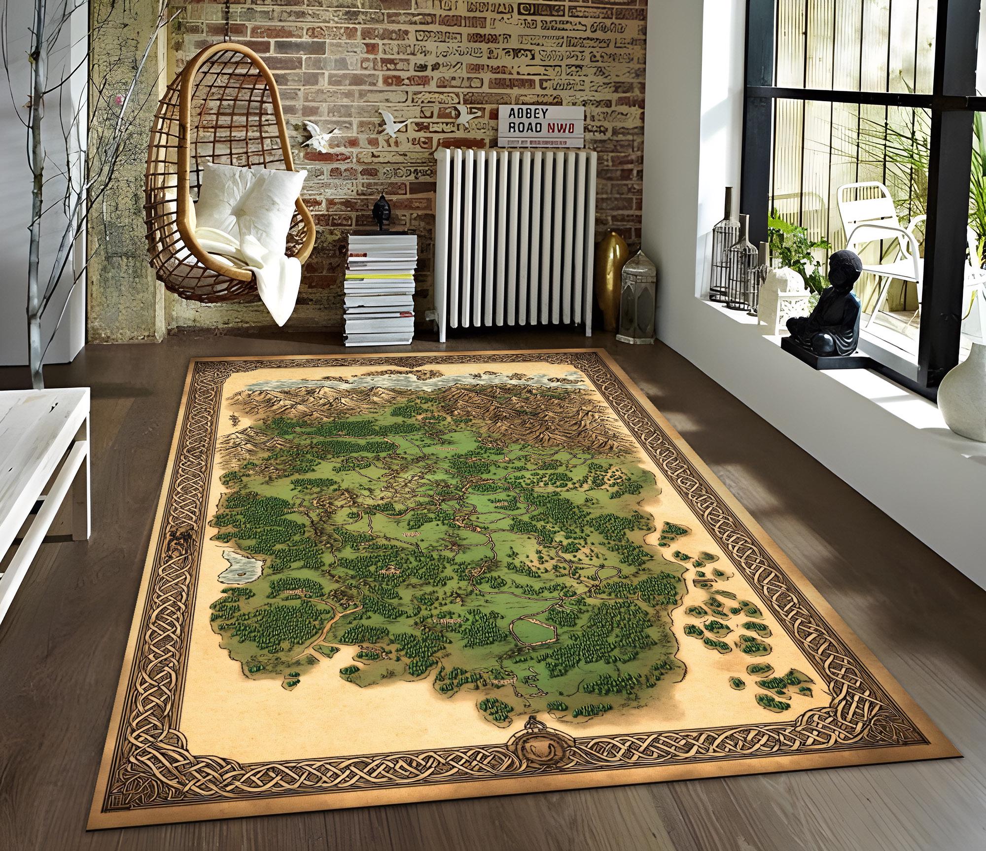 Celtic Knot Map Rug: Modern Art Decor - Etsy