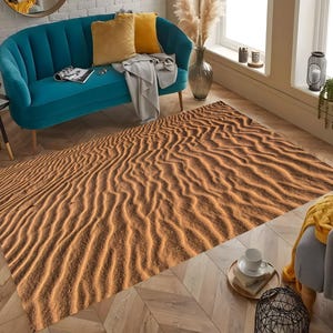 Strandszenenteppich: Küstenwohnkultur, Baumwollgewebe