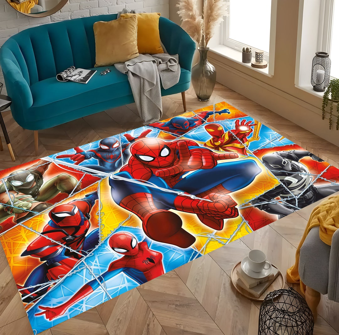 Spiderman Rug, Superheros Rug, Spiderman Decor, Boys Room Rug, Kids ...
