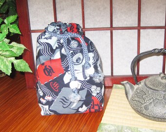 Men's Drawstring Pouch Japanese Onsen Baths Design