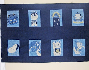 Eight Auspicious Japanese Symbols Fabric Panel