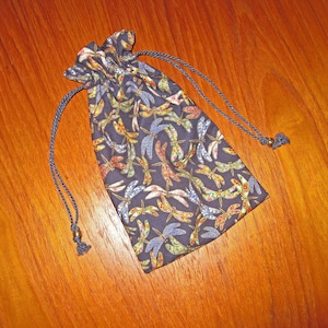 Dragonflies Tombo Design Tiny Tote Drawstring Pouch Japanese Fabric Blue