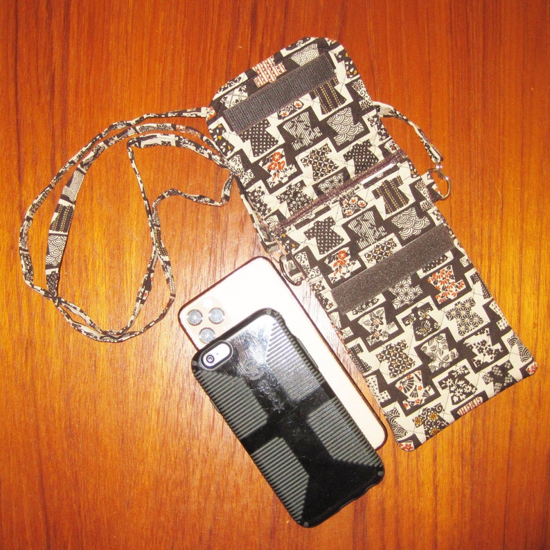 Cell Phone Sleeve Pouch Purse Japanese Quilted Fabric Flowers Etsy