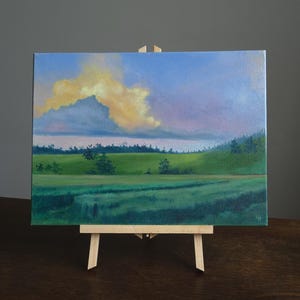 Landscape, atmospher sunset, unique oil painting, original painting canvas, home wall decor, handmade, gift