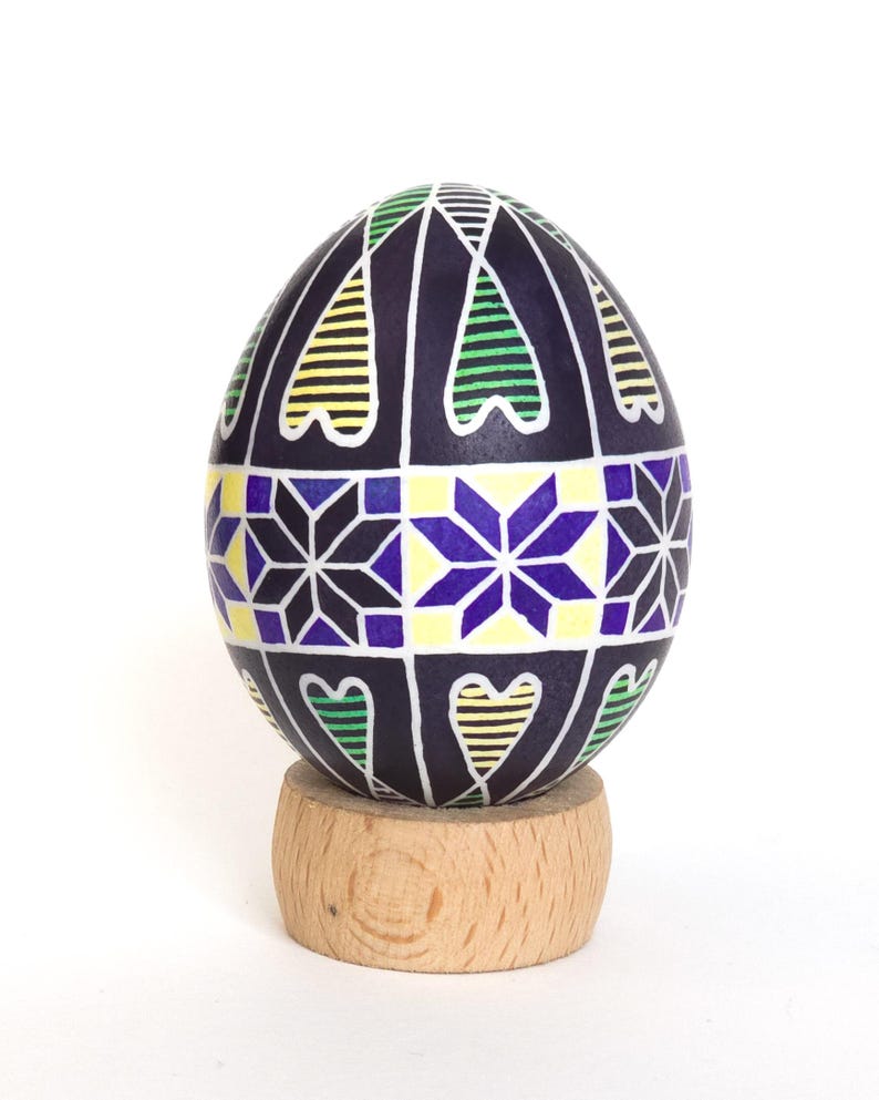 Ukrainian Easter Egg Pysanka | Handmade Batik Egg | Geometric Pattern ...