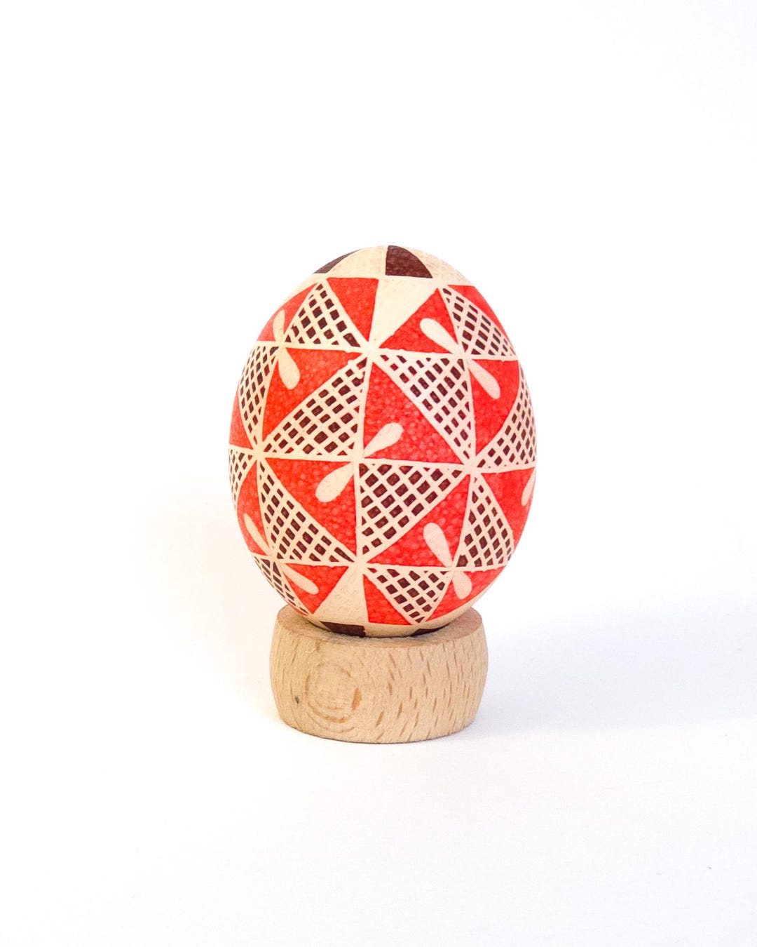Handmade Ukrainian Pysanka Egg: Geometric Wax Batik Folk Art Ornament ...