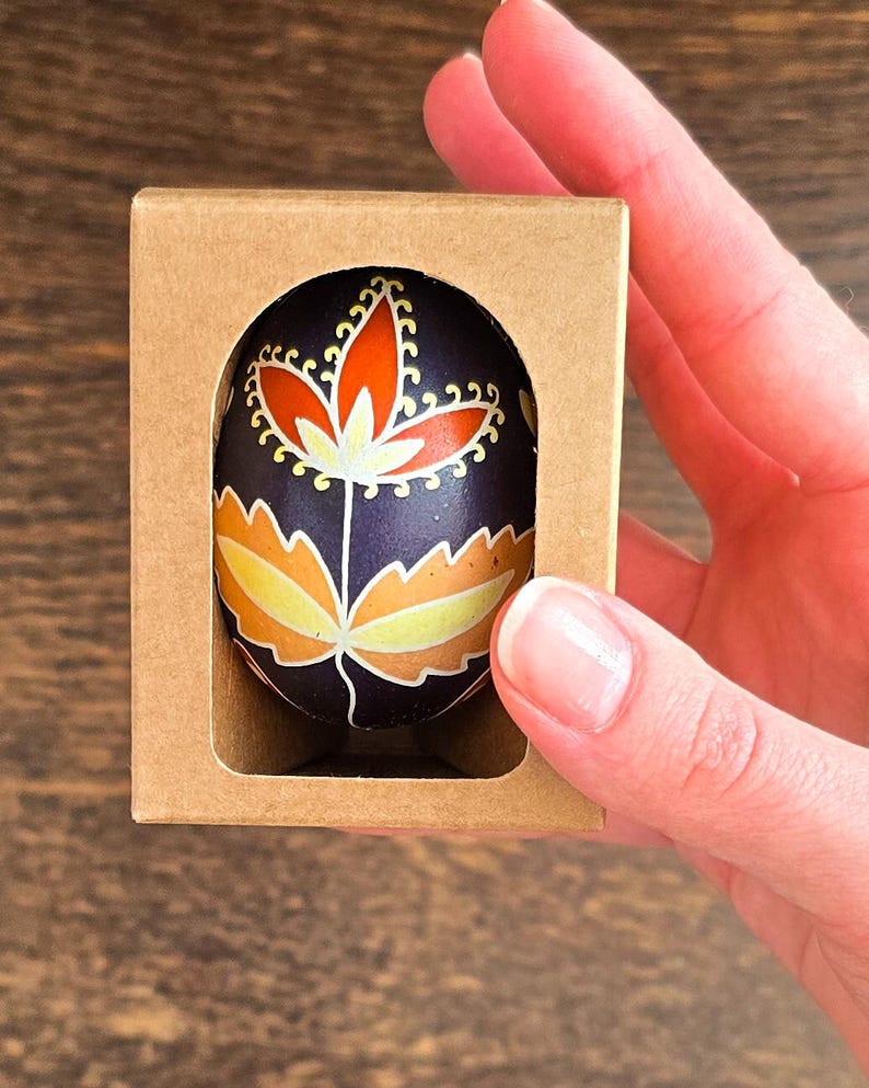 Handmade Ukrainian Pysanka Egg | Floral Folk Art Batik Decor - Etsy