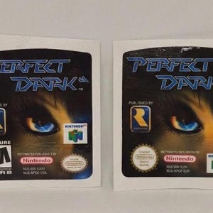 Etikett / Aufkleber zur Wiederherstellung von Nintendo 64 n64-Modulen von Perfect Dark (EUR oder USA)