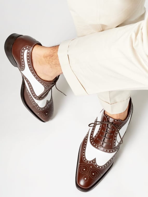 spectator Brown and White brogue Shoes for Men Formal Shoes, Men's Formal Shoes ,Men's Designer Shoes