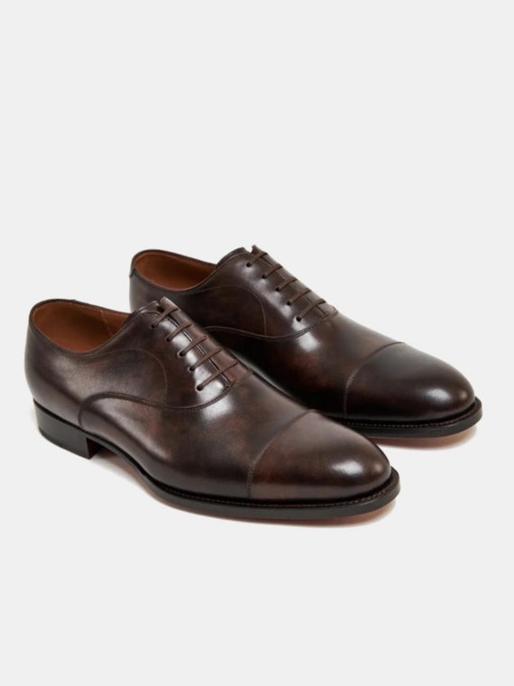 brown cap toe dress shoes Museum Brown Leather Derby Dress Shoe main image 0