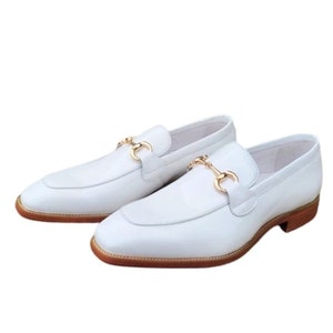 mens white leather slip on shoes