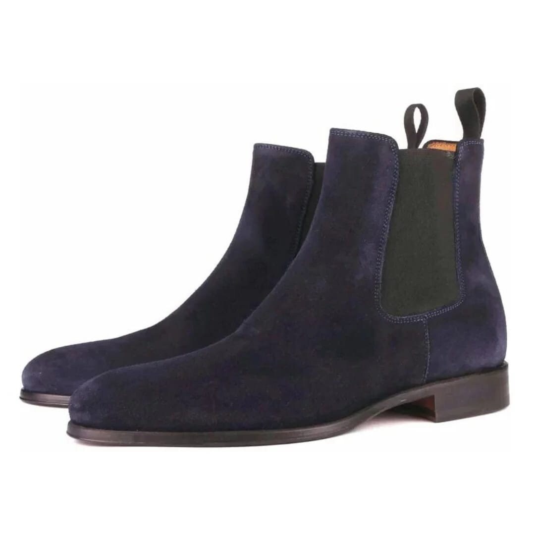 Navy suede chelsea boots 2025
