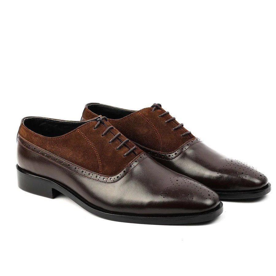 suede brown dress shoes Attorney Derby Brown Suede Leather Shoes – The Jacket Maker main image 0