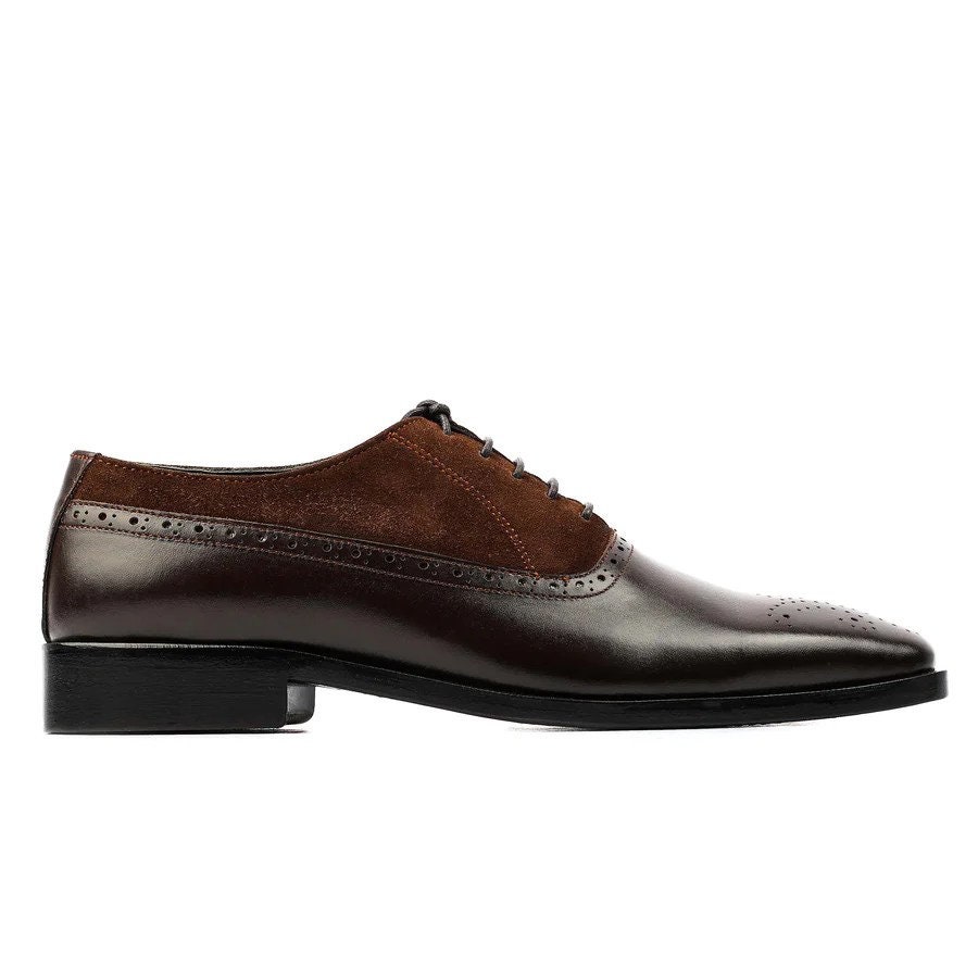 Men's Stylish Formal Alford Suede Dress Shoes - Brown