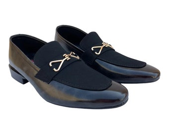 Black Leather Loafers Slip-on Fashion Shoes for Men's Business Casual Shoes, Comfortable Shoes for Men
