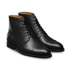 Black Dress Boots for Men's Black Leather Boots, Black Ankle Boots, Custom Made Boots