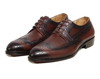 Brown Derby Brouge Shoes for men,Mens Dress Shoes,Men's Formal Shoes, Men's Designer Shoes