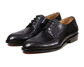 Black Wingtip Brogue Shoes for Men's Black Dress Shoes, Men's Formal Shoes