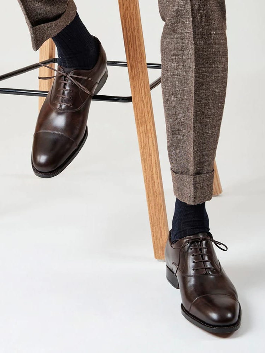 brown cap toe dress shoes Oscar, Cap-toe Oxford - Brown | Hand Welted main image 0