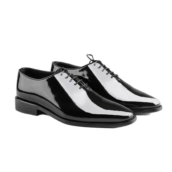 Black Patent Leather Shoes for Men's Dress Shoes, Men's Oxfords, Men's Formal Shoes